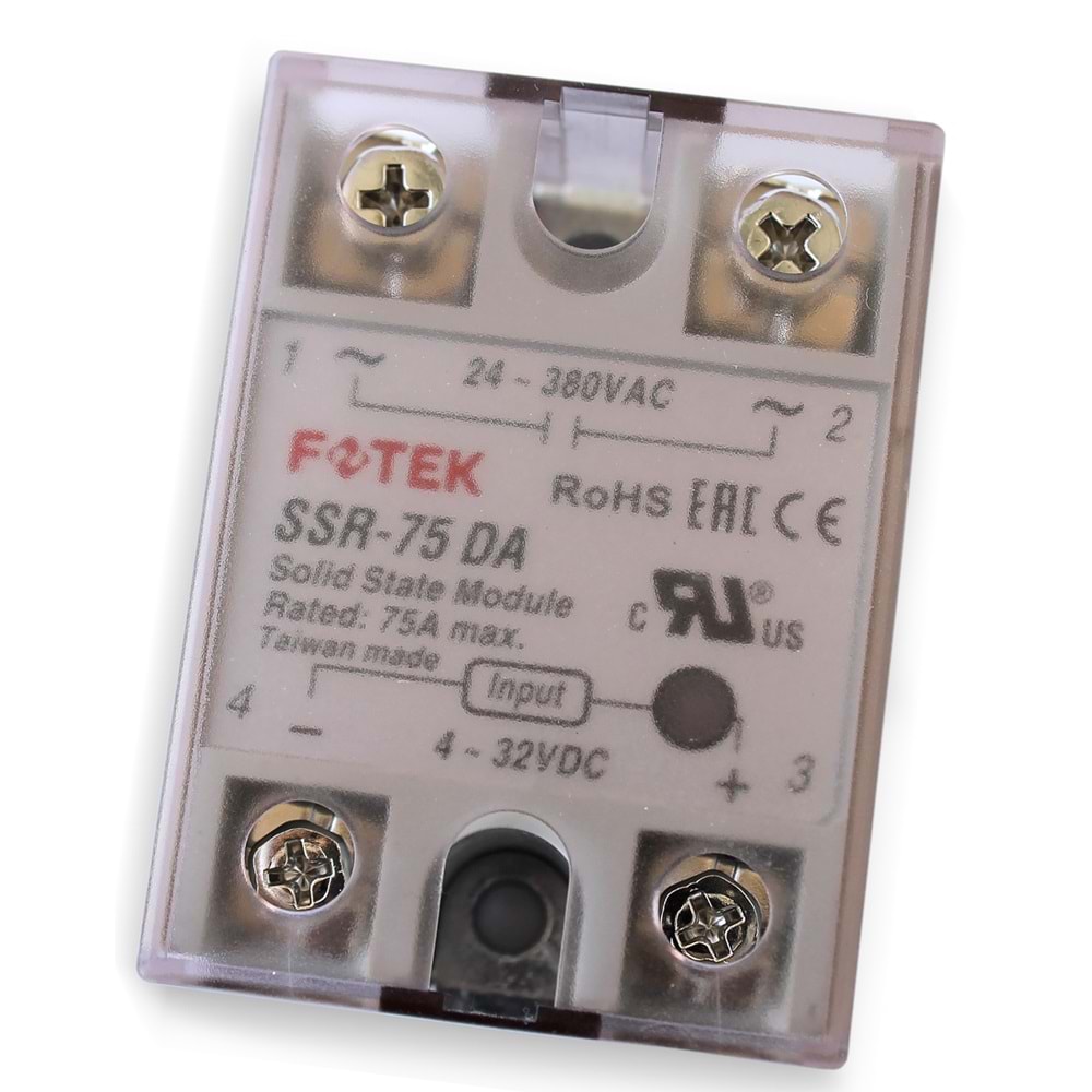 SSR-75DA FTK0398 Solid State Relay Röle 24-380 VAC - 4-32 VDC