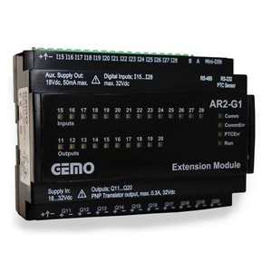 AR2-G1 - AR2-A ve AR2-S PLC İçin Giriş - Çıkış Genilatme Modülü (extension module )